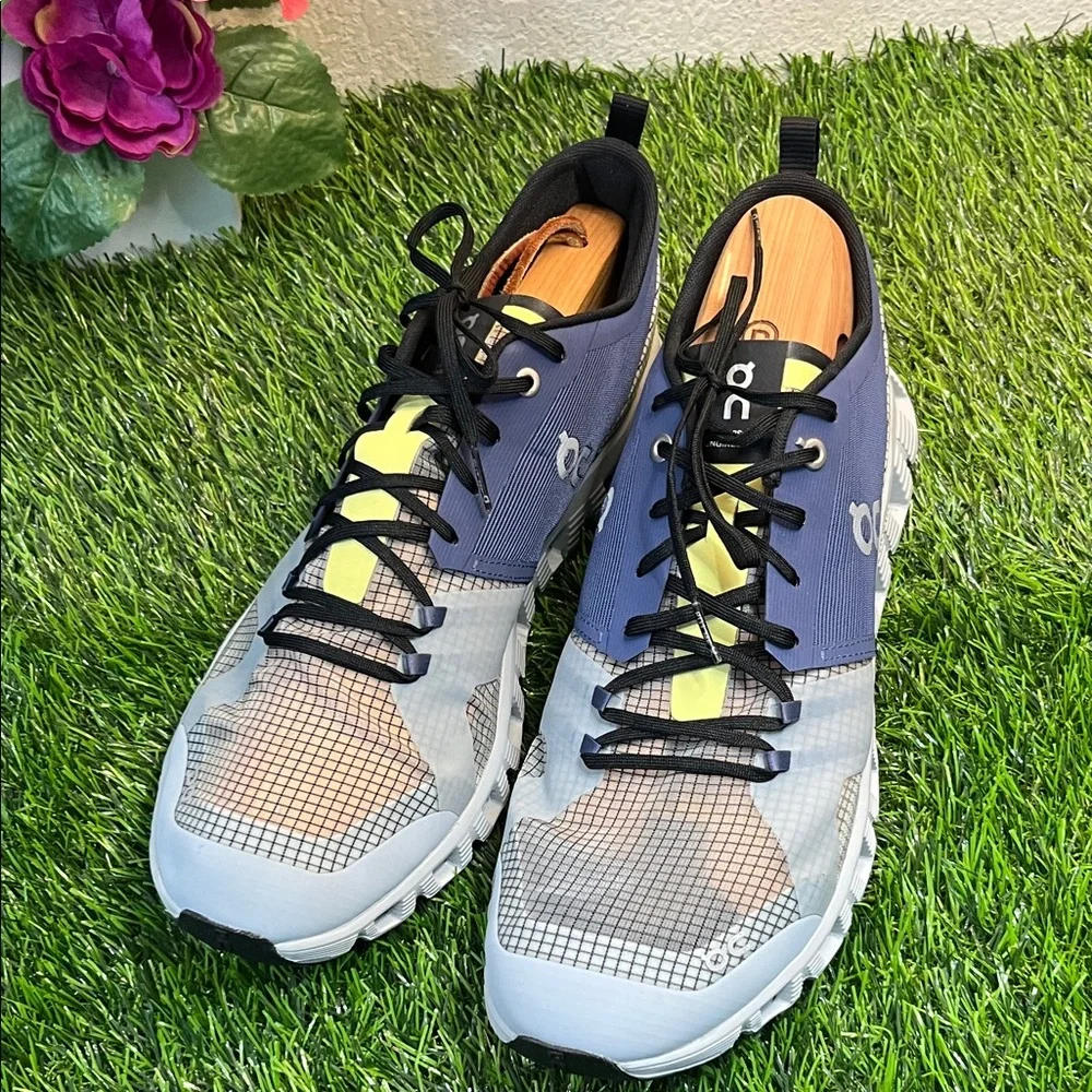 On Running Men's Sneakers in Blue, Gray & Yellow Accent